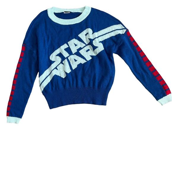 Juniors' Star Wars Blue Long Sleeve Crewneck Sweater - Size Medium - NWT - Picture 4 of 7